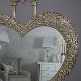 Rosa Heart Mirror – Luxury Champagne & Silver | Solid Wall Panels